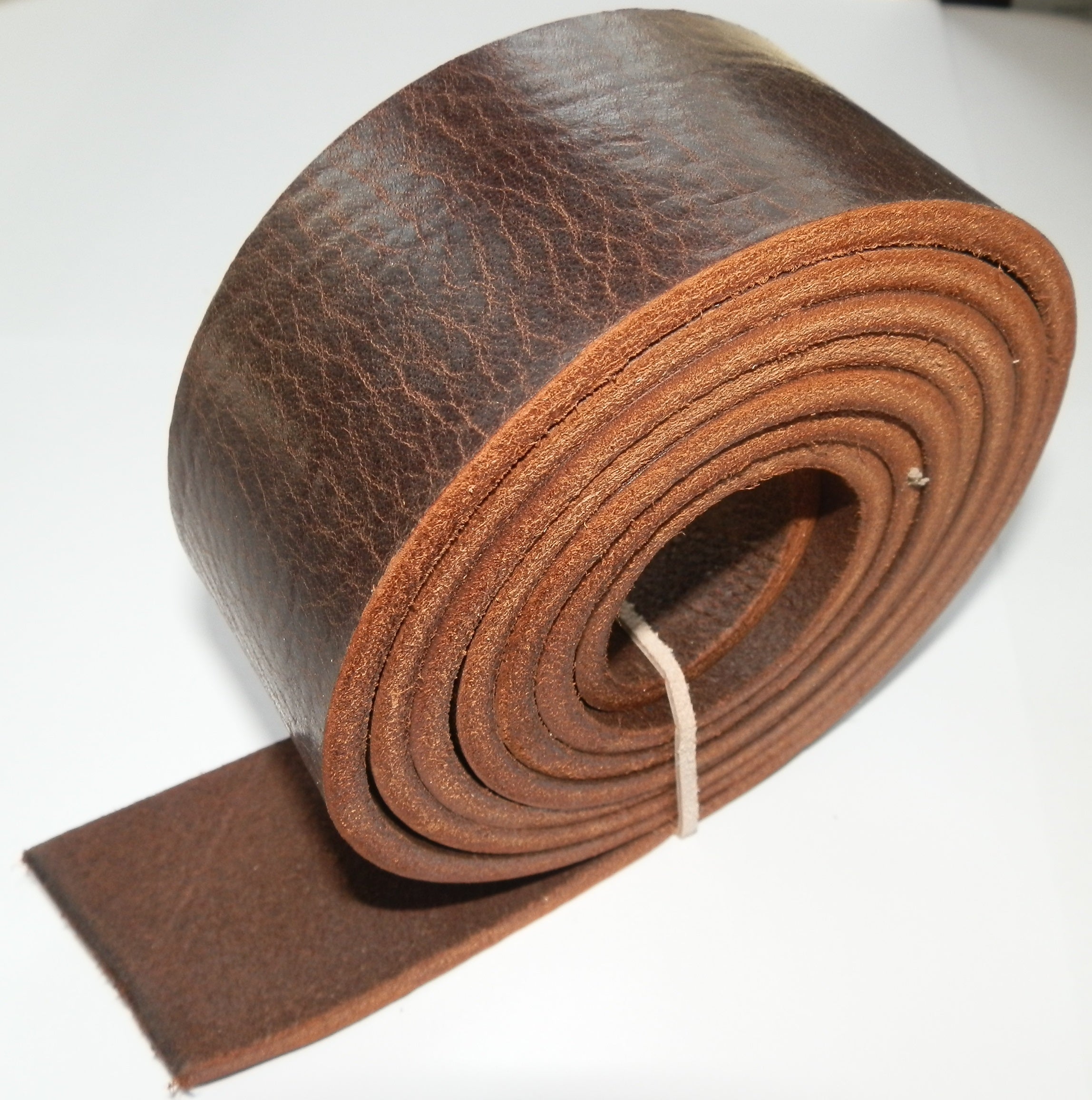 3.5mm Thick Italian Grainy Veg Tan Leather Belt Straps Brown 140cm 55" inch