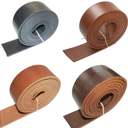 3.5mm Thick Italian Grainy Veg Tan Leather Belt Straps - Blanks