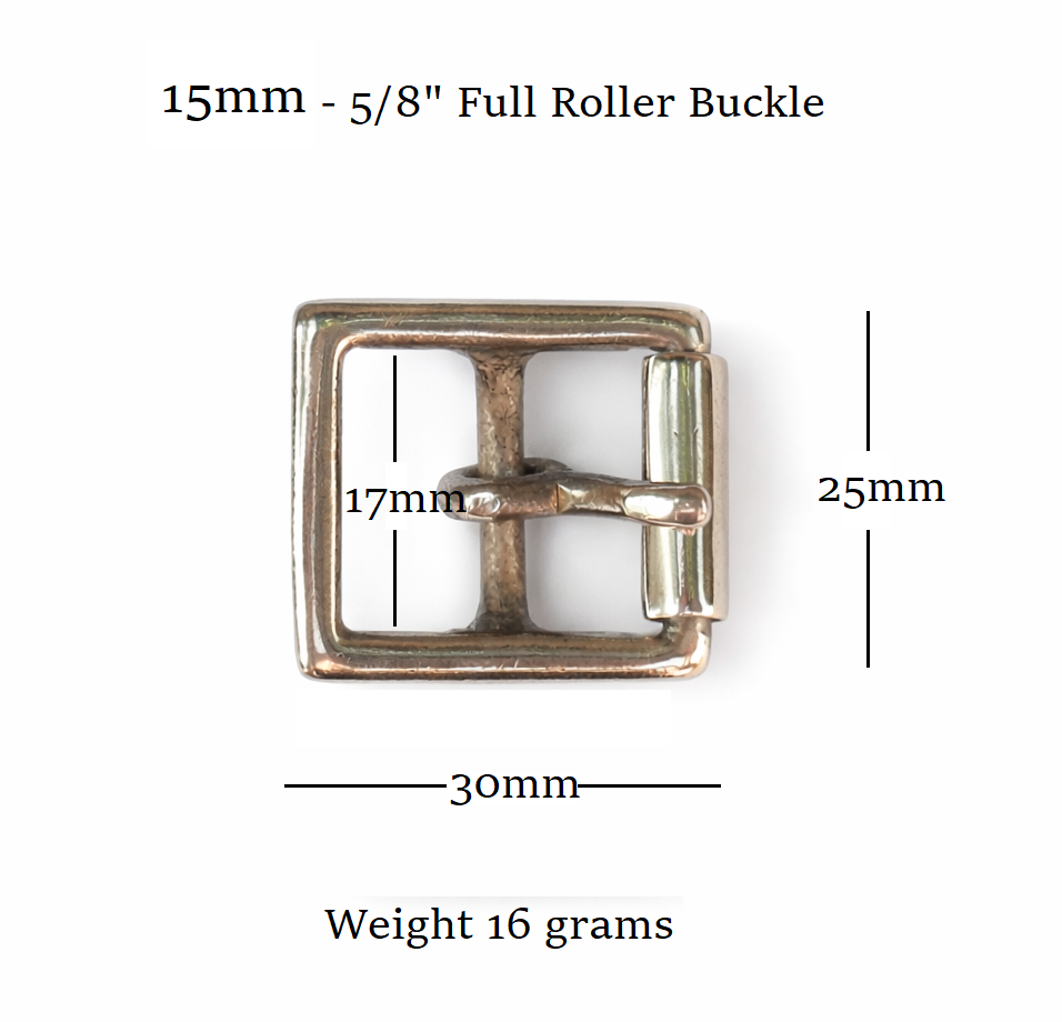 Brass Full Roller Military Style Belt Buckle 15mm - 5/8" Inch