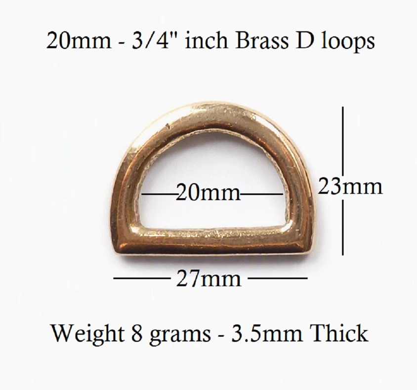 Solid Brass Flat Dee Ring Loop 20mm