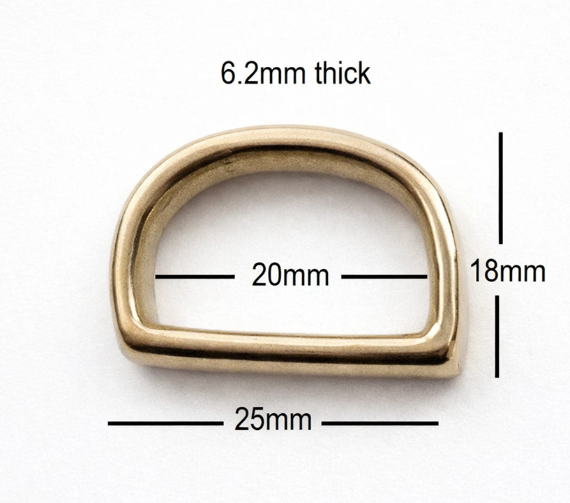 Brass D Belt Loop For 20mm Strap
