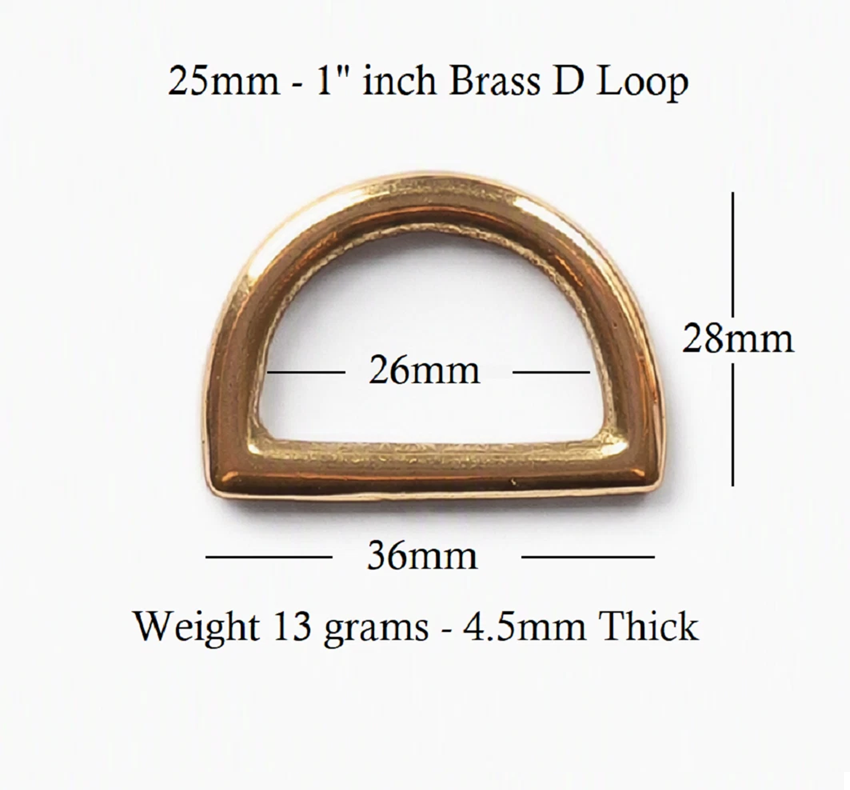 Solid Brass Flat Dee Ring Loop 25mm