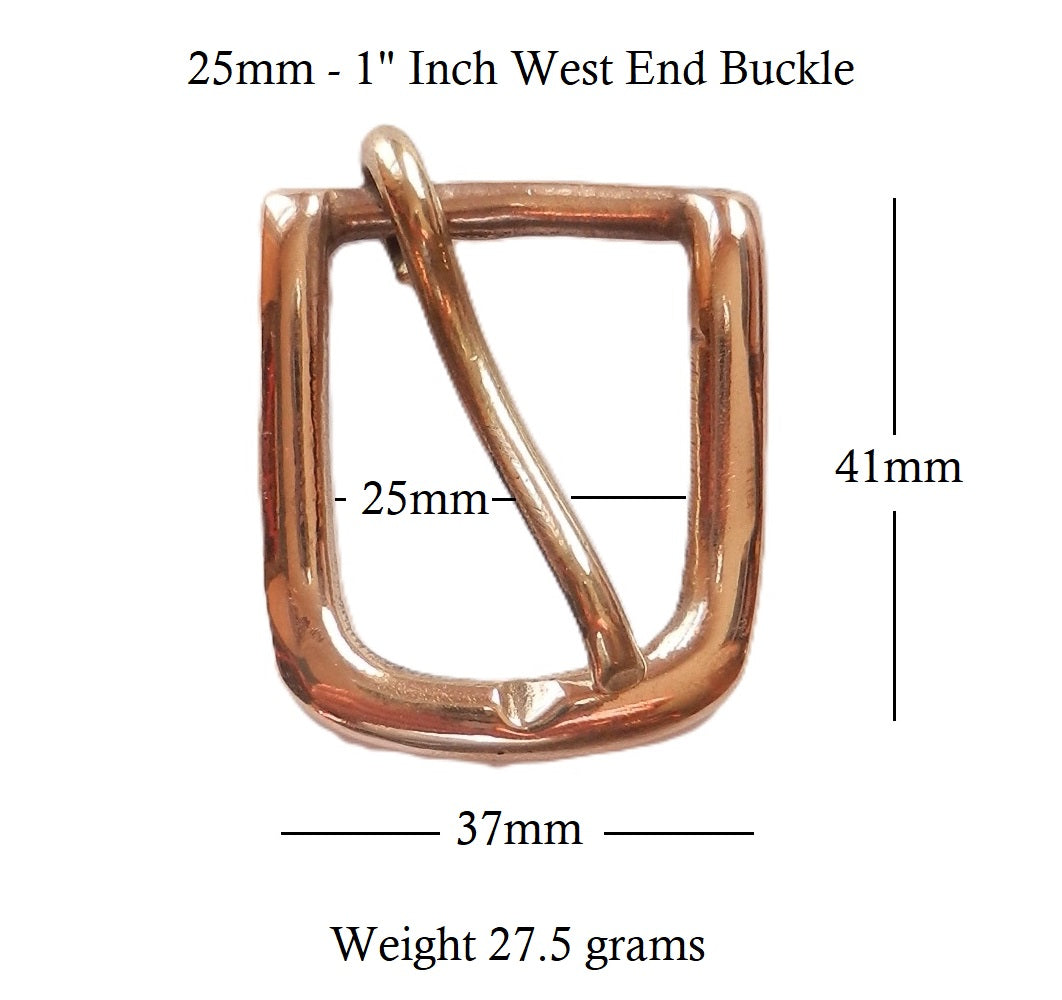 West End Buckle Solid Brass Belt Buckle   25mm - 1" inch