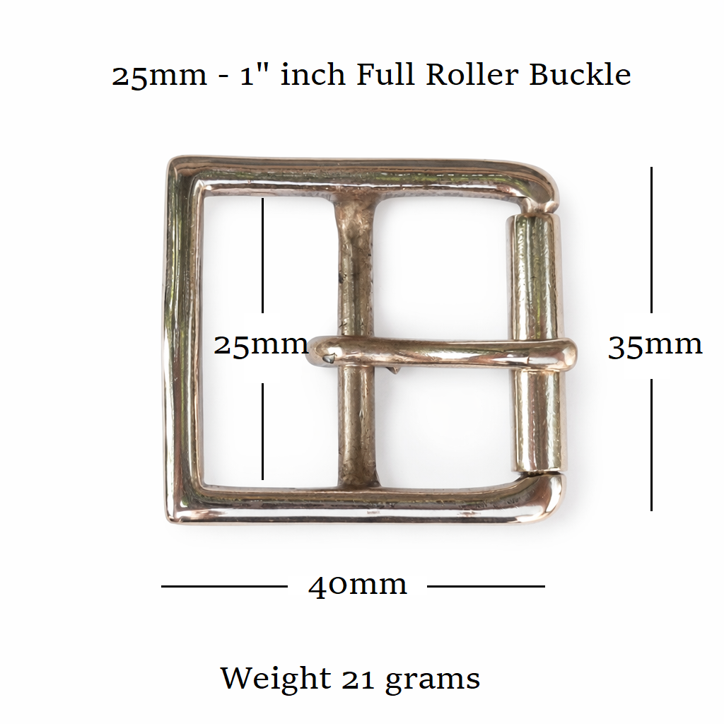 Brass Full Roller Military Style Belt Buckle 25mm - 1" Inch