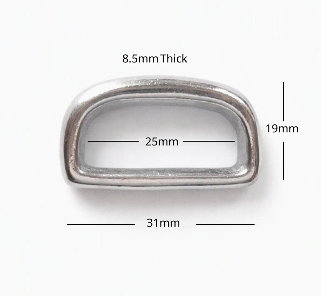 Heavy Solid Brass Nickle Plated Belt Loop 25mm - 1" Inch
