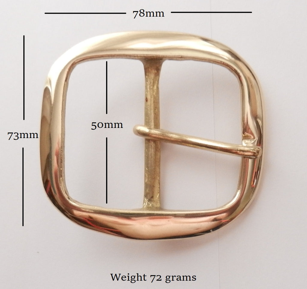 Solid Brass Round / Oval Buckle 50mm Wide - Belt Buckle leathercraft