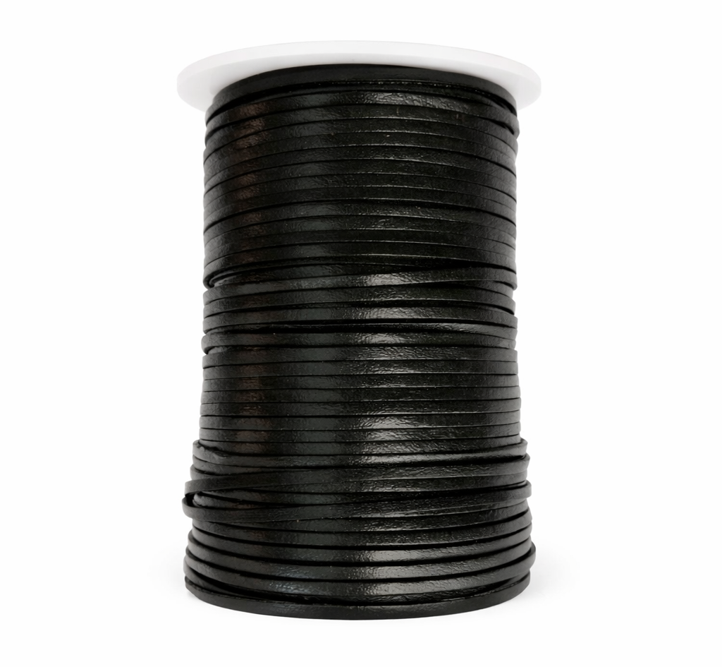 Premium 2mm Wide Genuine Cowhide Flat Leather Cord Thong Lace
