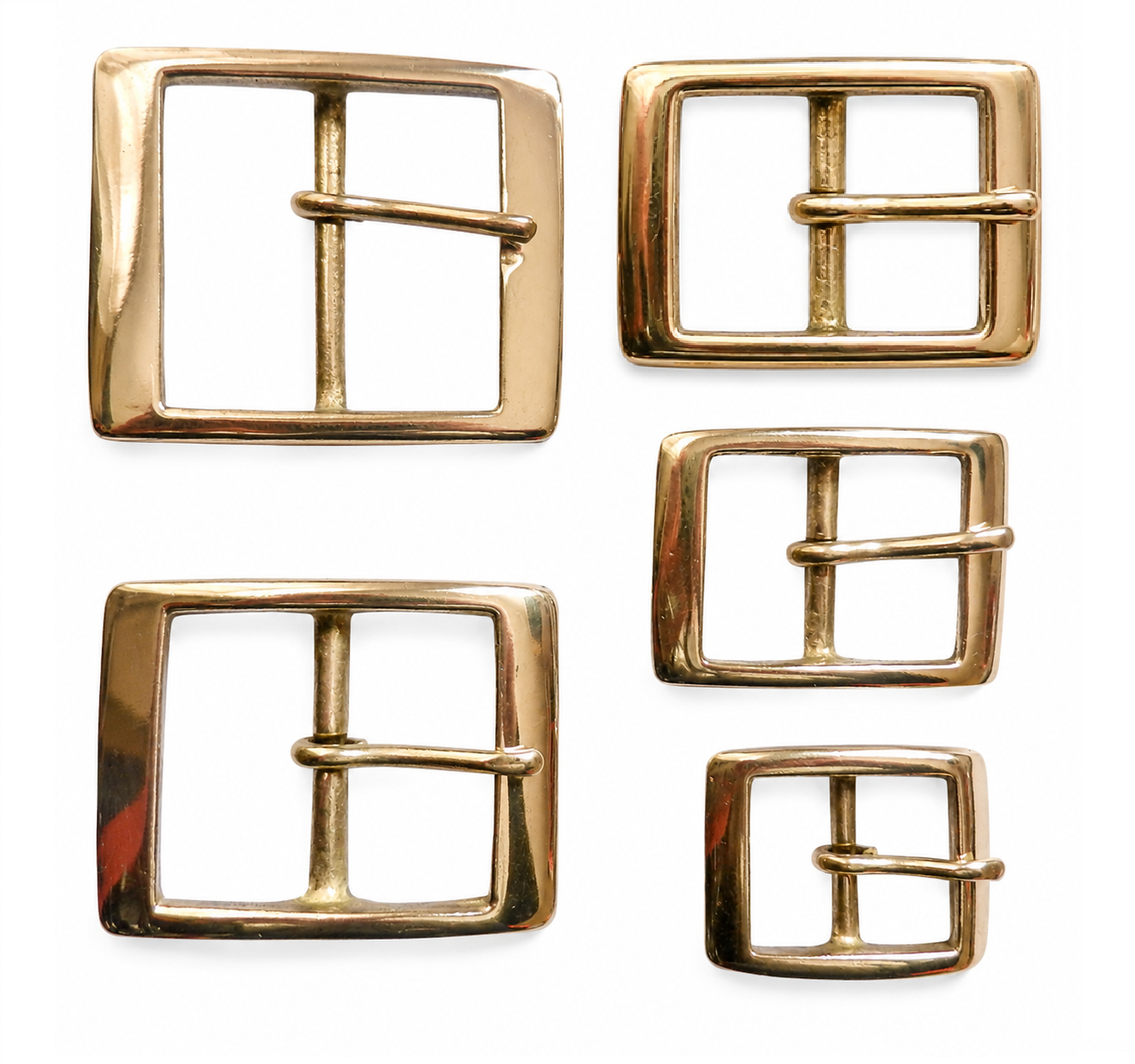 Solid Brass Full Belt Buckle Rectangular 5 Sizes