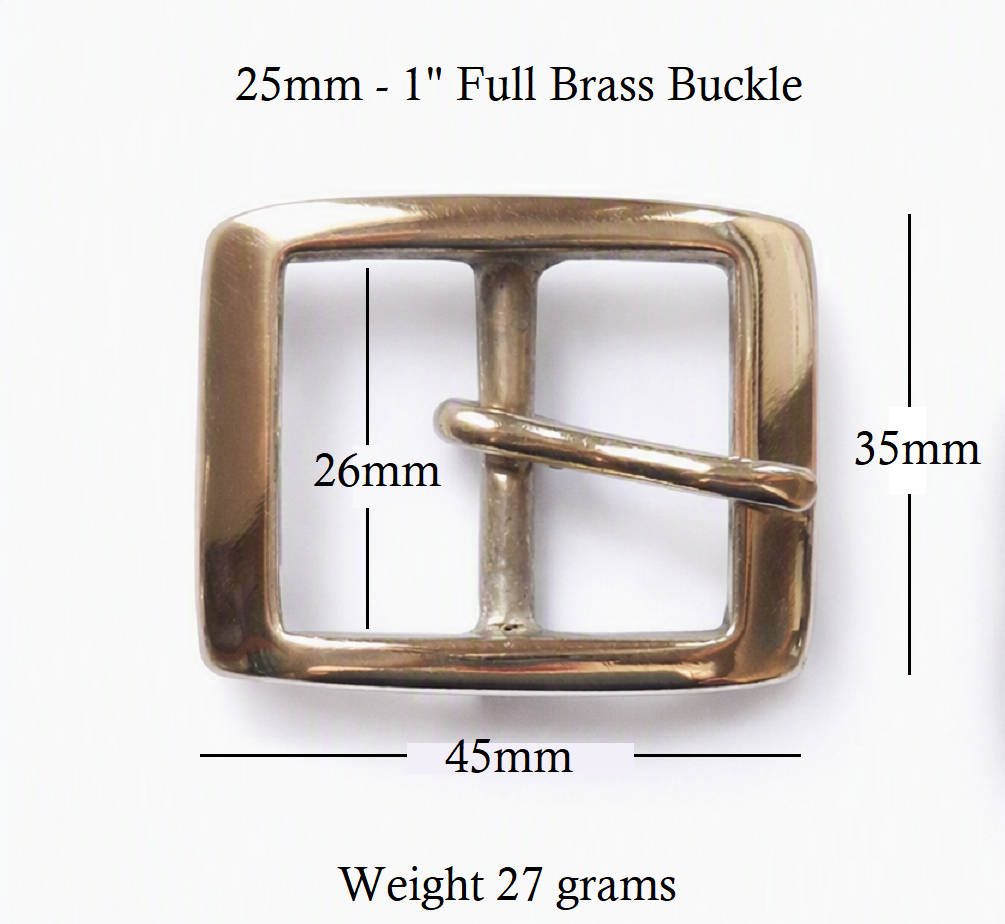 25mm - 1" inch brass full rectangular buckle