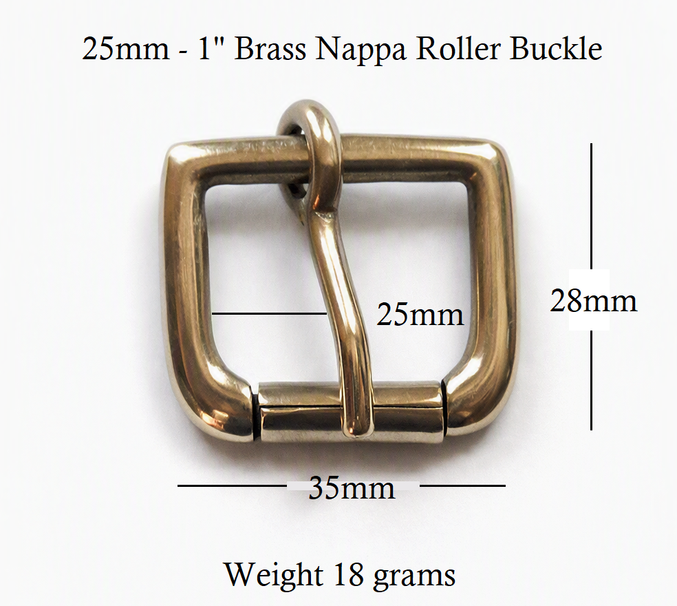 25mm - 1" inch brass roller napa buckle