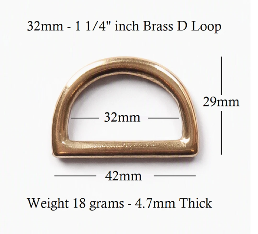 Solid Brass Flat Dee Ring Loop 32mm