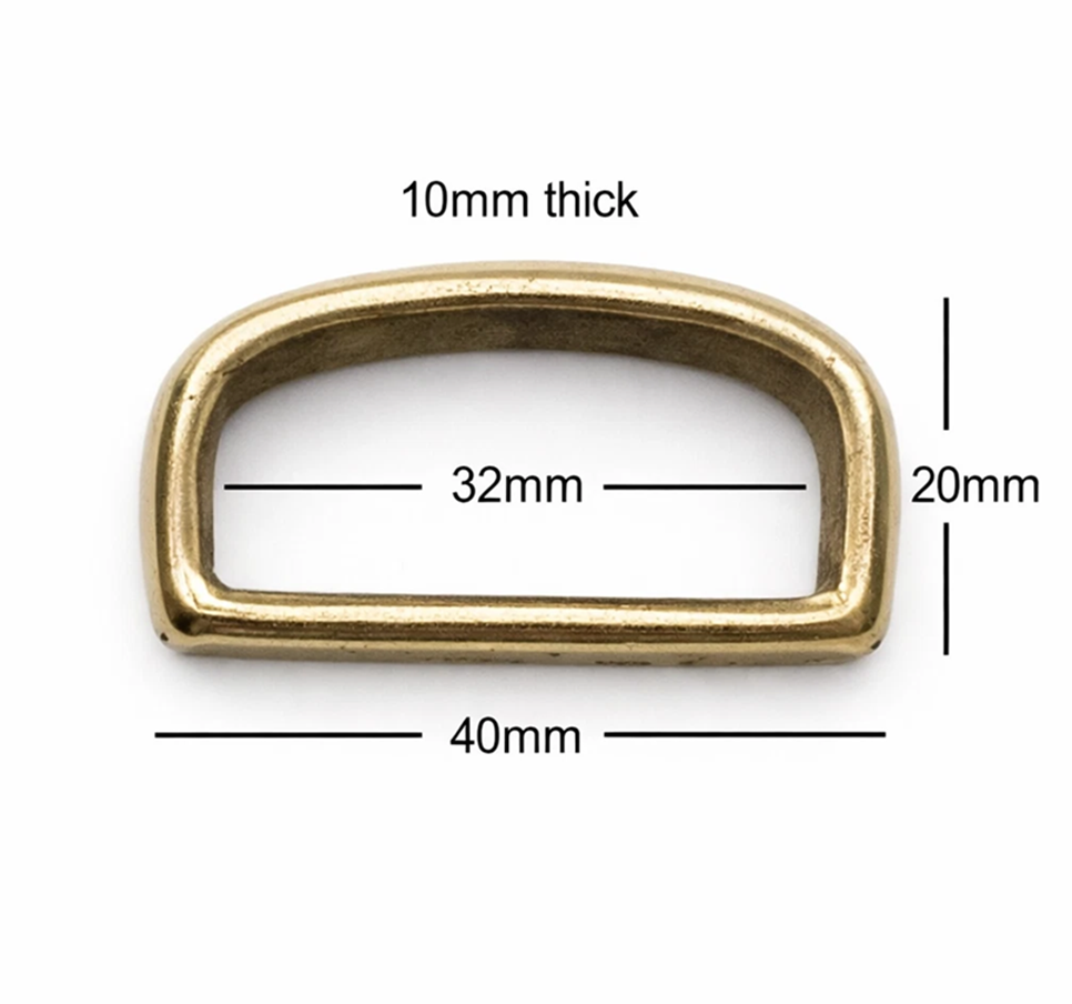 Brass D Belt Loop For 32mm Strap