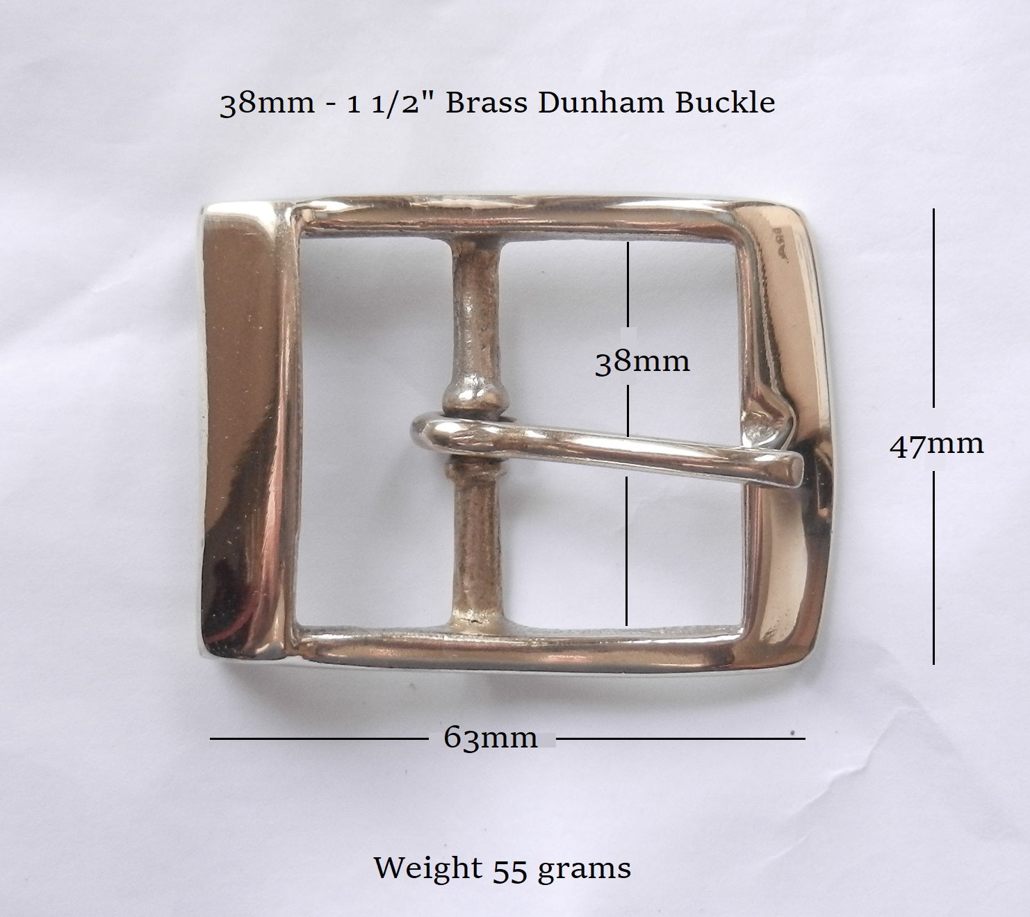 Solid Cast Brass 38mm Dunham Full Buckle 