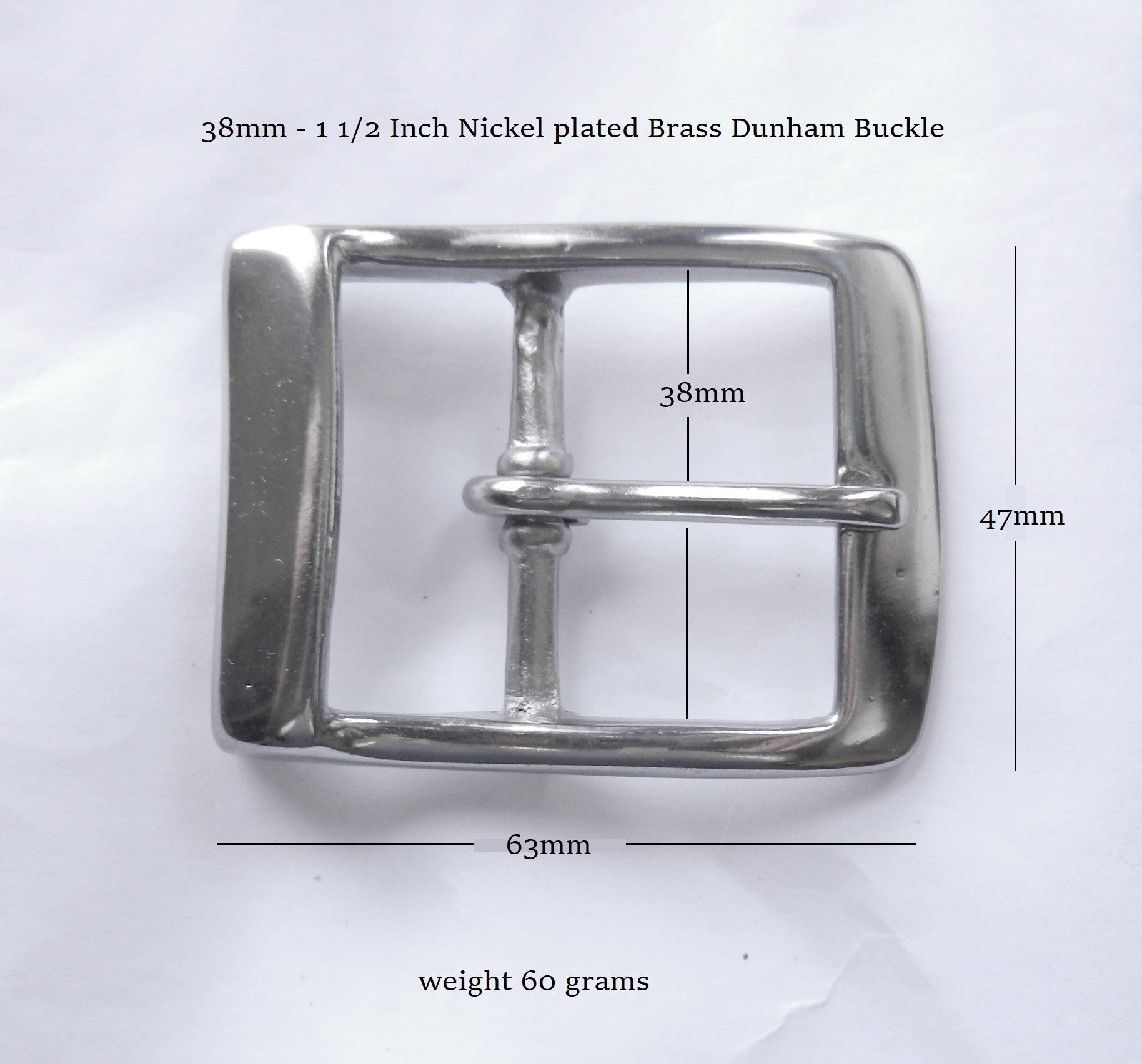 38mm nickel plated brass dunham buckle