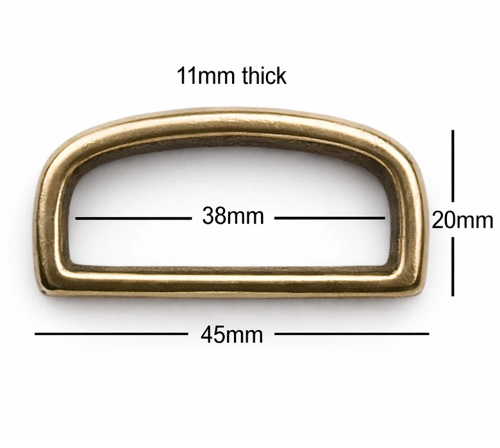 Brass D Belt Loop For 38mm Strap
