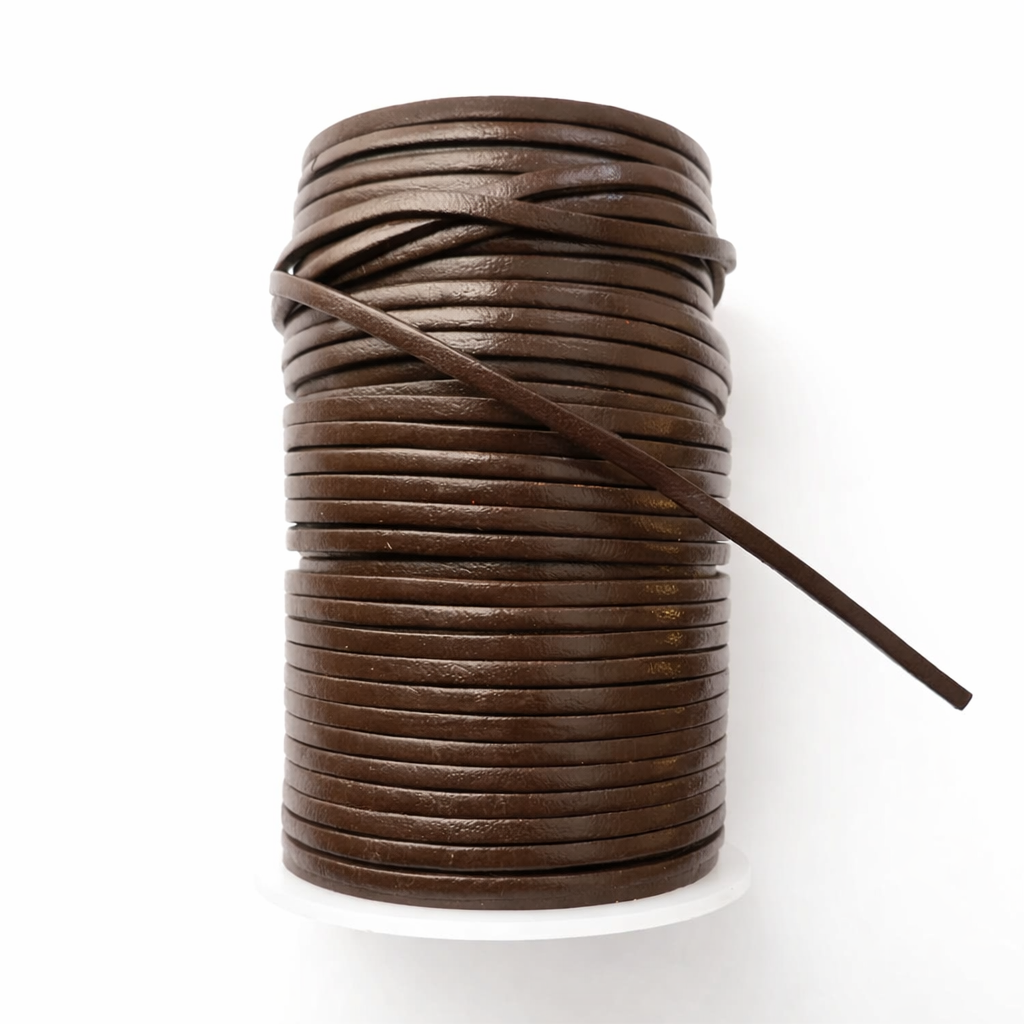3mm Thick Cowhide Flat Leather Cord Thong Lace