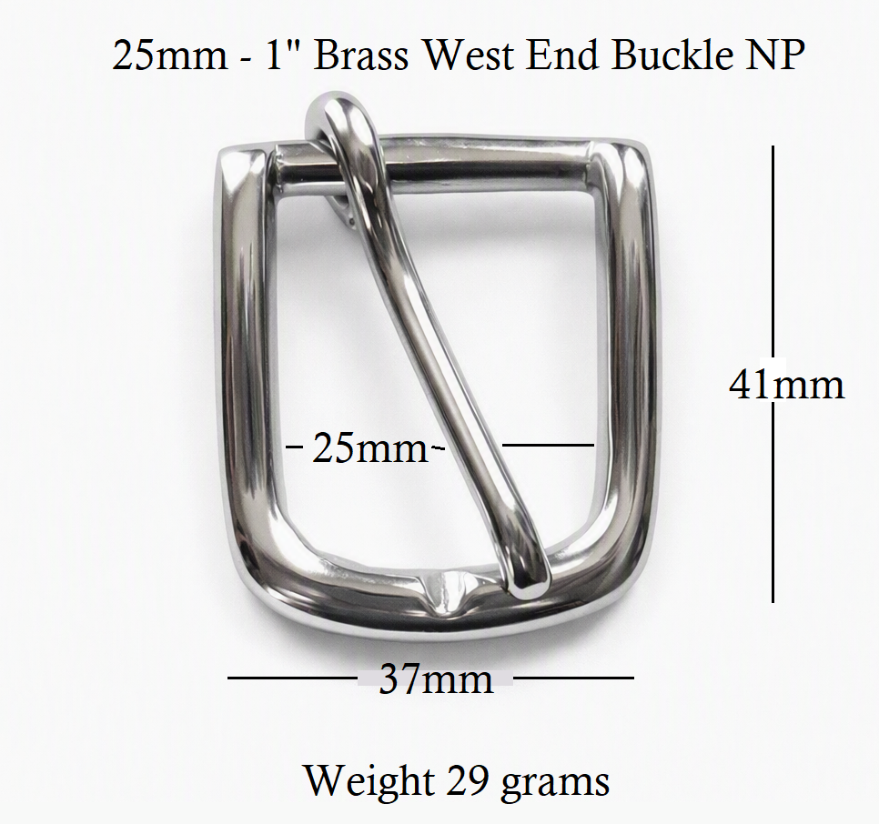 25mm - 1" inch Nickel plated brass West End buckle