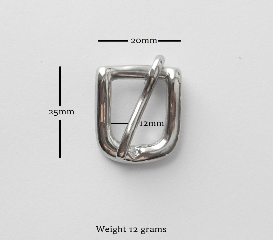 West End Buckle Solid Brass Belt Buckle Nickel Plated 12mm - 1/2" Inch