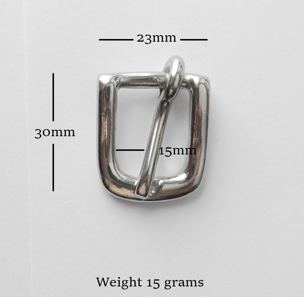West End Buckle Solid Brass Belt Buckle Nickel Plated 15mm - 5/8" inch