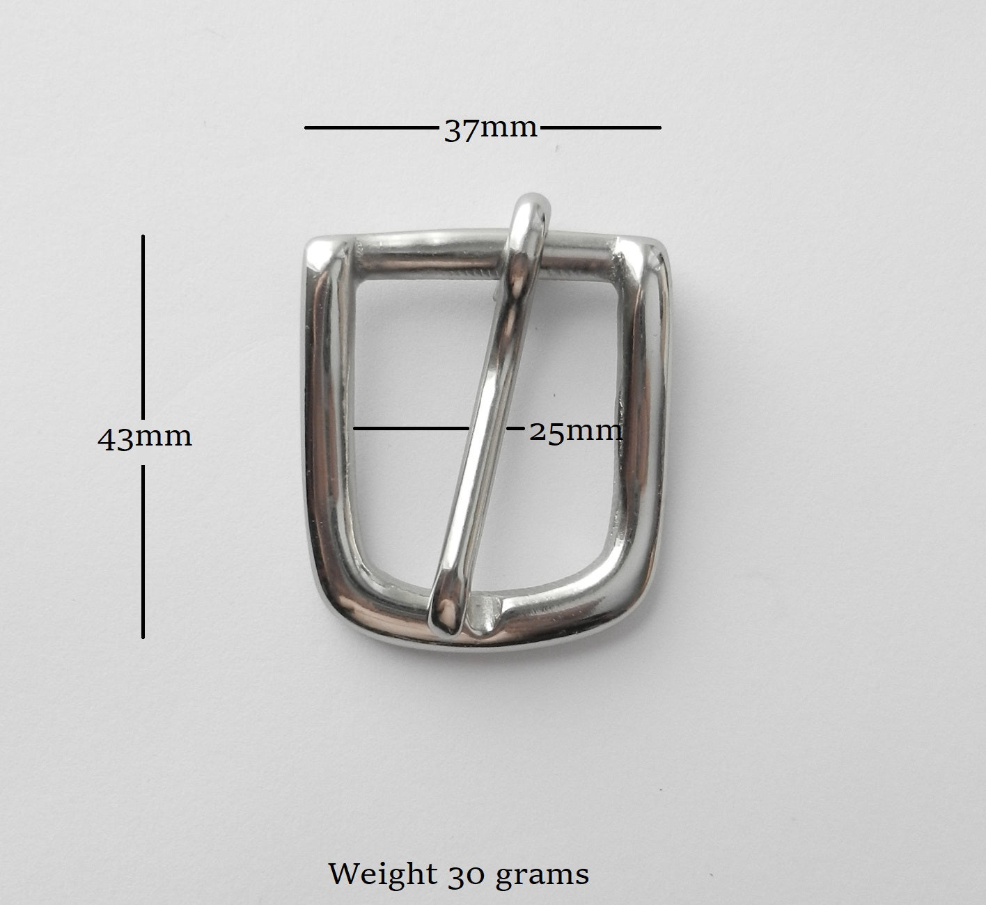 West End Buckle Solid Brass Belt Buckle Nickel Plated 2mm - 1" inch