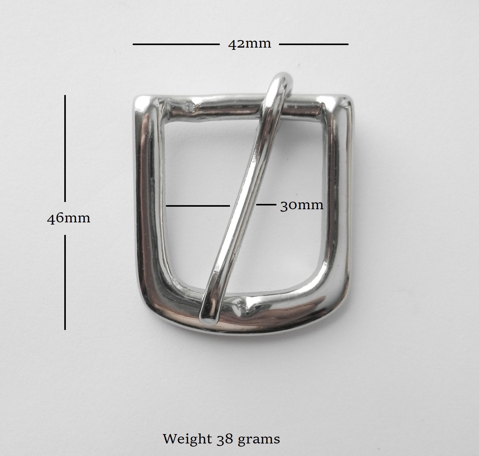 West End Buckle Solid Brass Belt Buckle Nickel Plated 30mm 