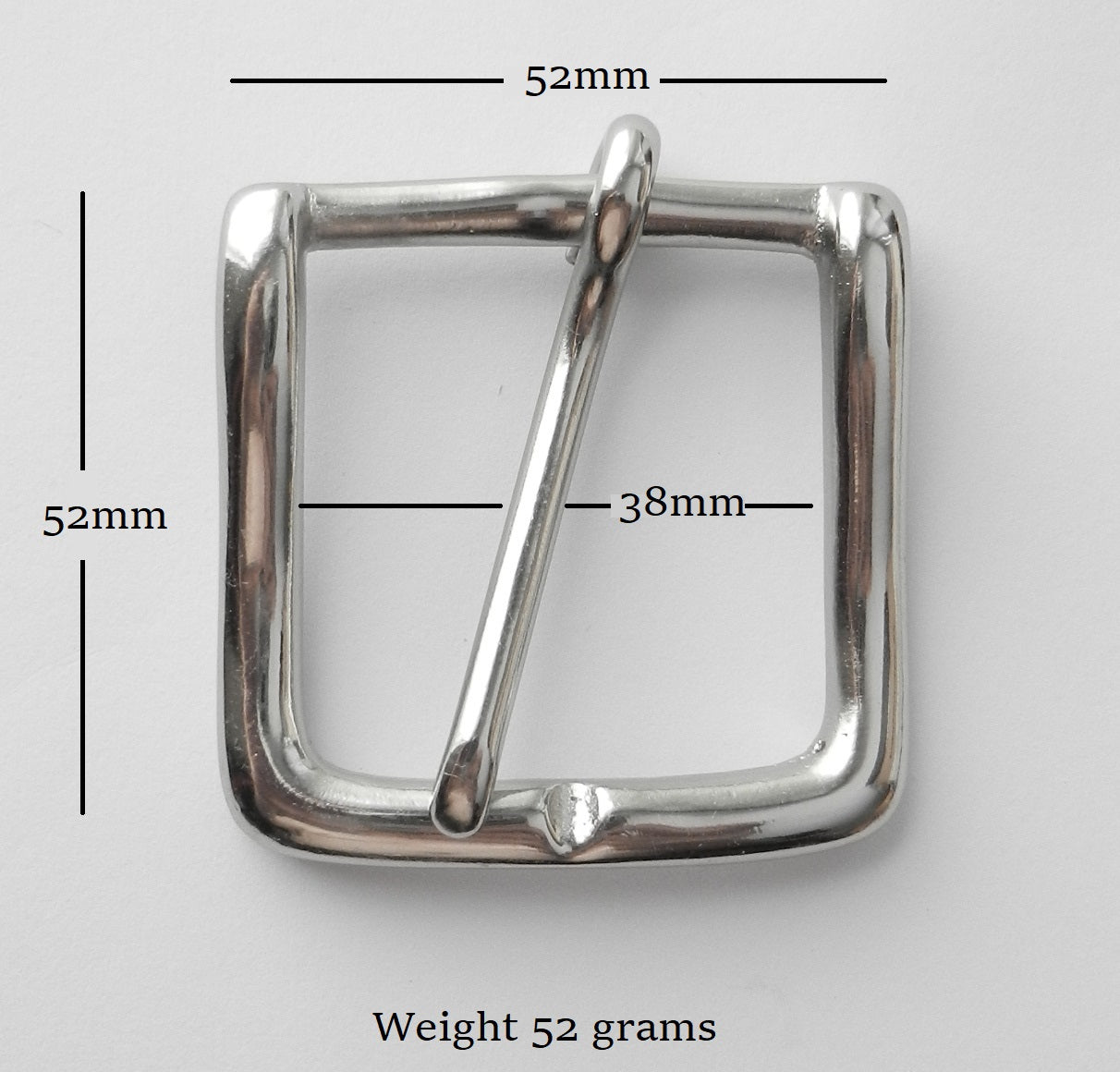 West End Buckle Solid Brass Belt Buckle Nickel Plated 38mm - 1 1/2" Inch