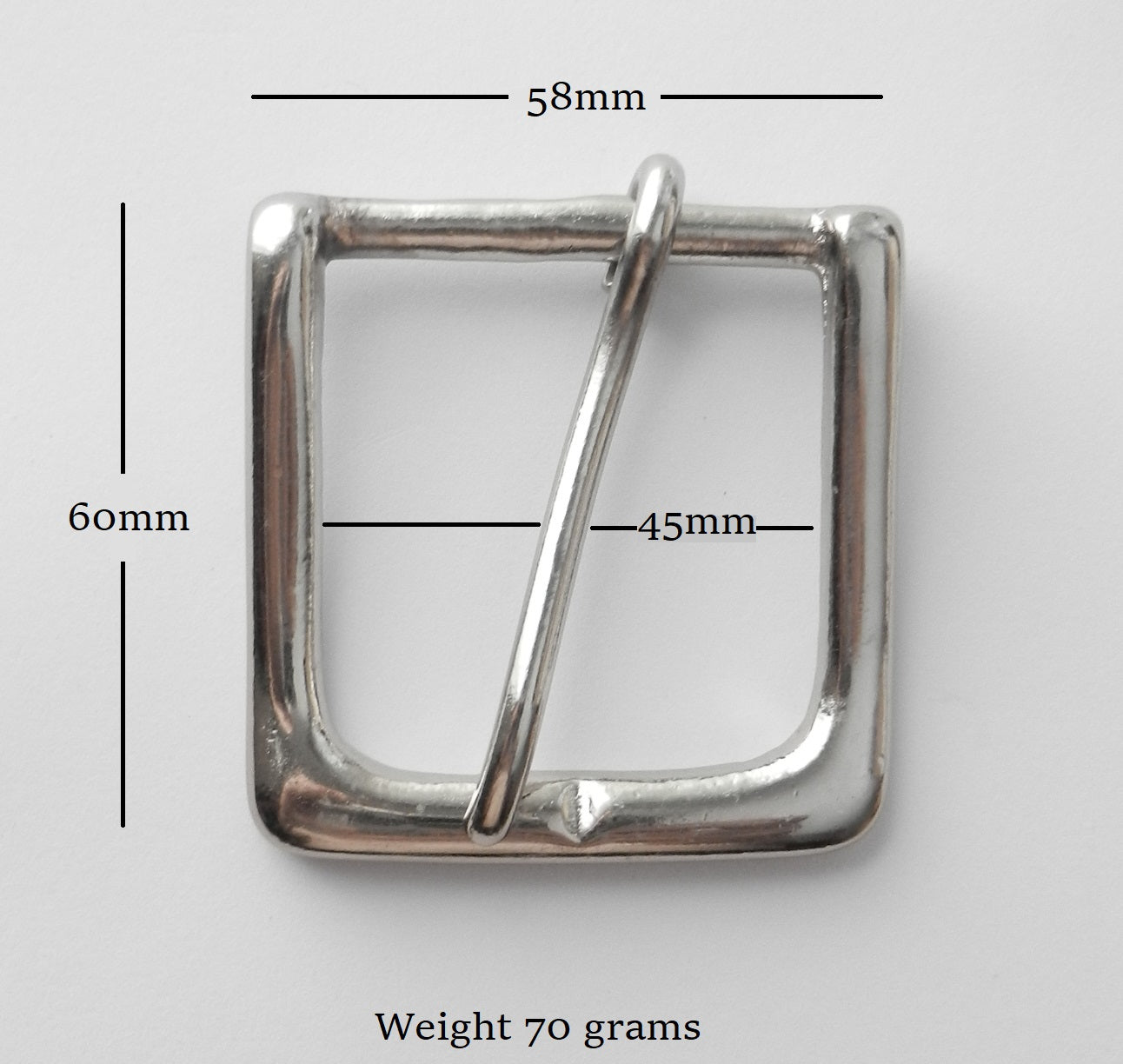 West End Buckle Solid Brass Belt Buckle Nickel Plated 45mm - 1 3/4" inch