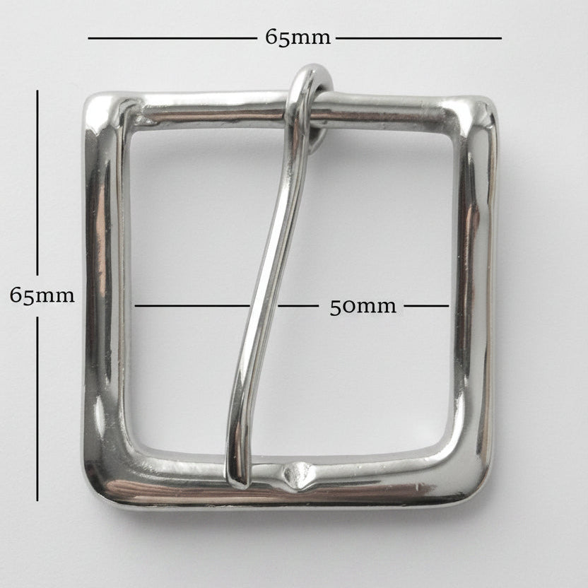 West End Buckle Solid Brass Belt Buckle Nickel Plated 50mm - 2" Inch