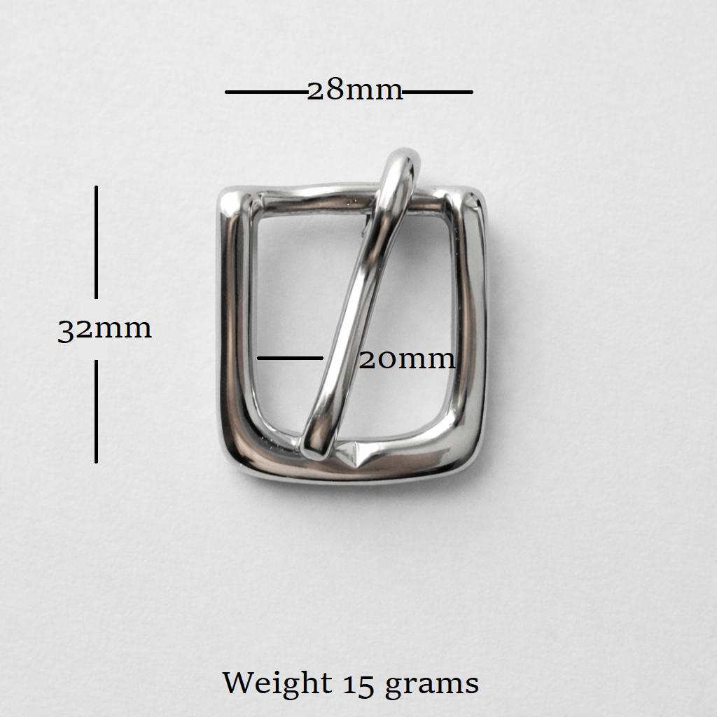 West End Buckle Solid Brass Belt Buckle Nickel Plated 20mm - 3/4" inch