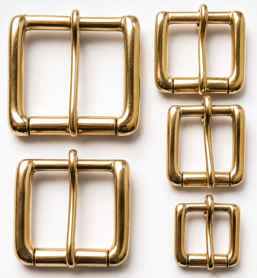 Solid Cast Brass Single Roller Napa Buckle 5 Sizes