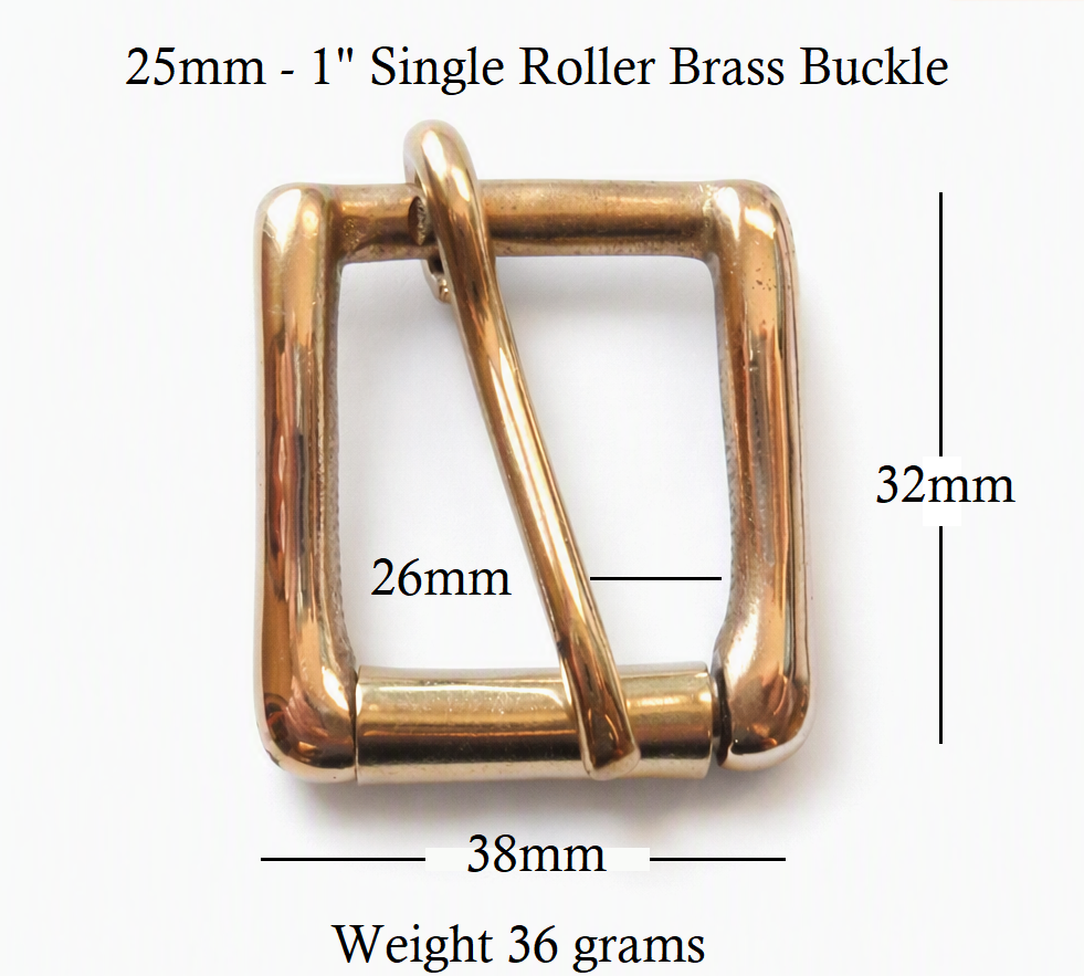 25mm - 1" inch brass West End roller buckle