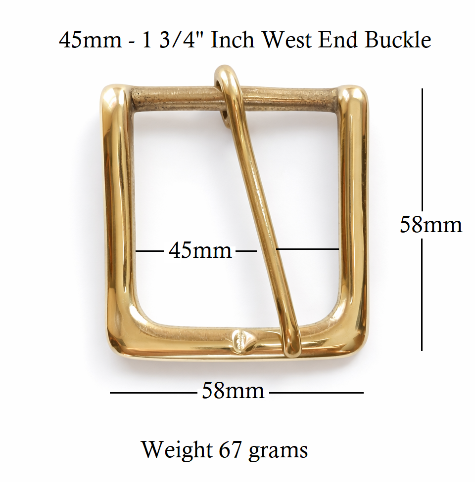 West End Buckle Solid Brass Belt Buckle  45mm - 1 3/4" inch