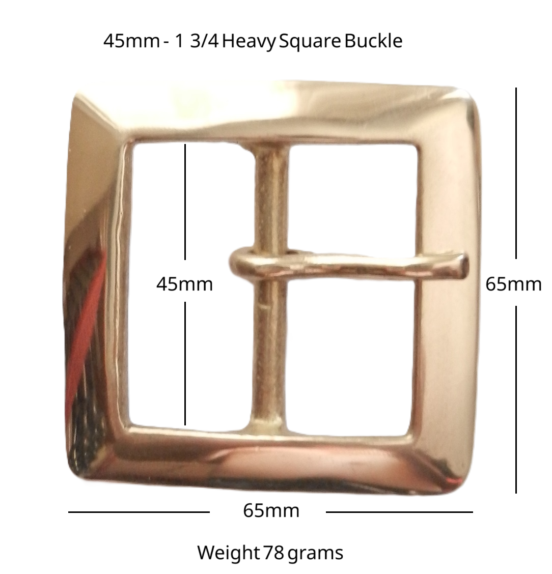 Solid Brass Heavy Square Full Belt Buckle 45mm - 1 3/4" inch