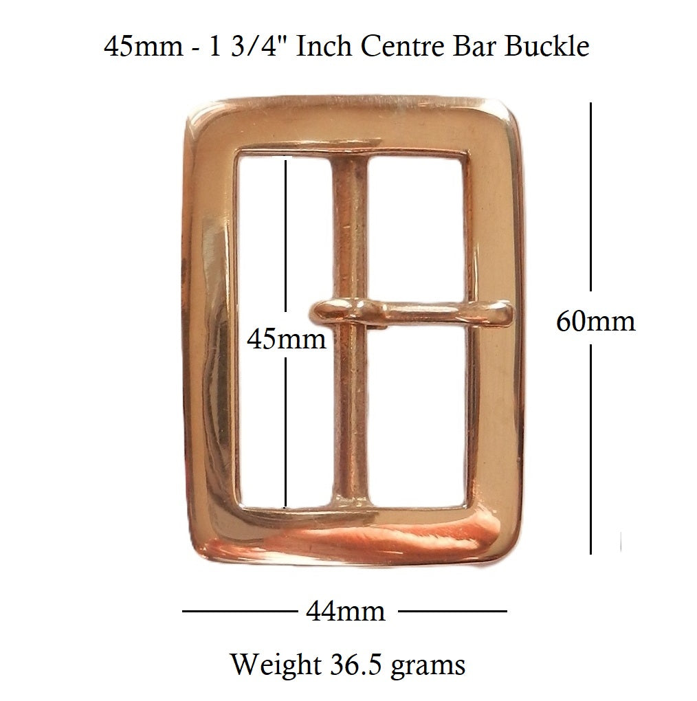 Brass 38mm - 1 1/2" Rectangular Centre Bar Buckle