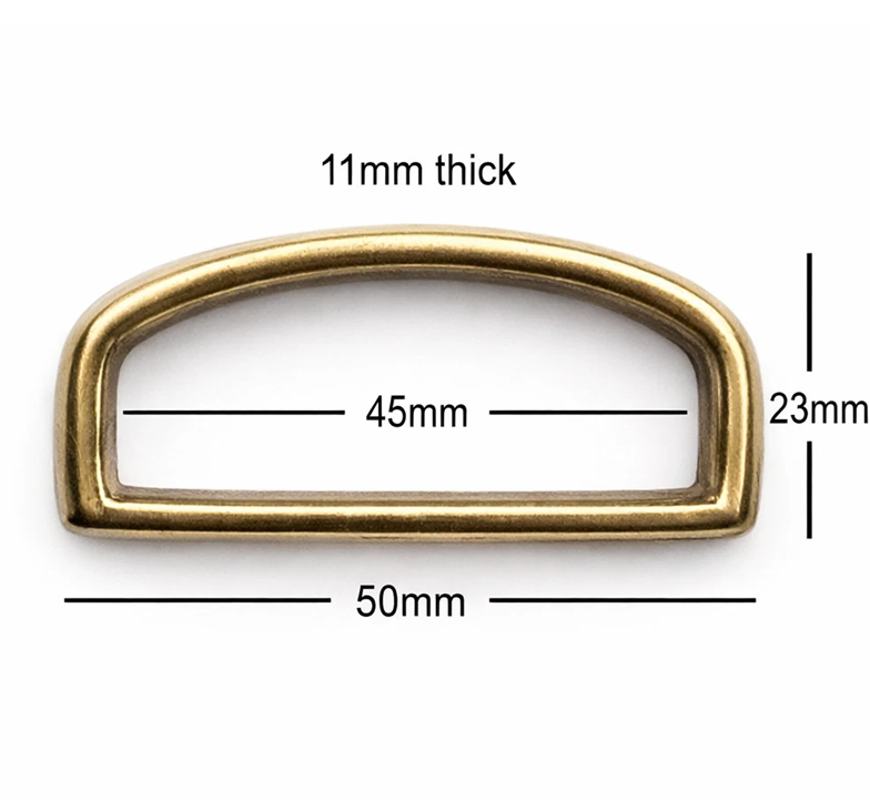 Brass D Belt Loop For 45mm Strap