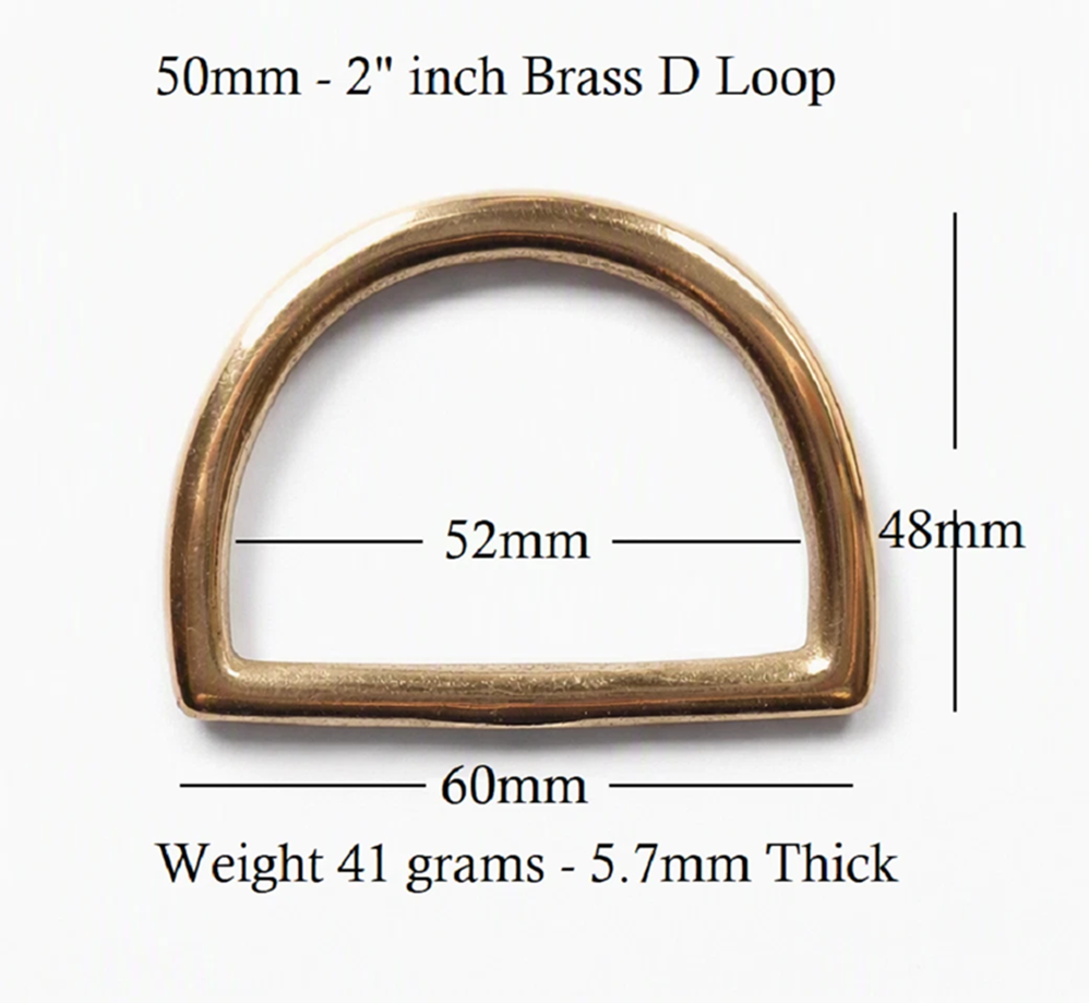 Solid Brass Flat Dee Ring Loop 50mm