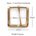 West End Buckle Solid Brass Belt Buckle  50mm - 2" inch