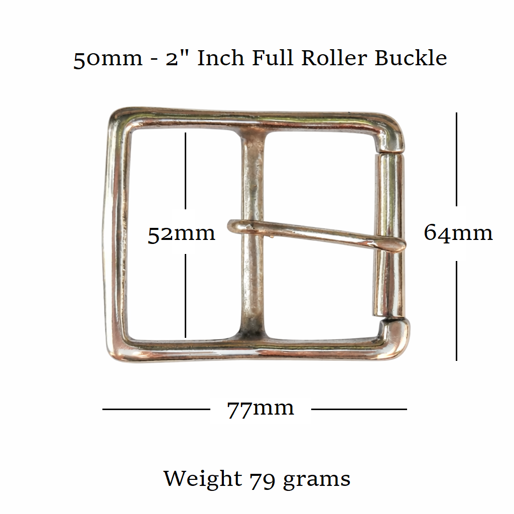 Brass Full Roller Military Style Belt Buckle 50mm - 2" Inch