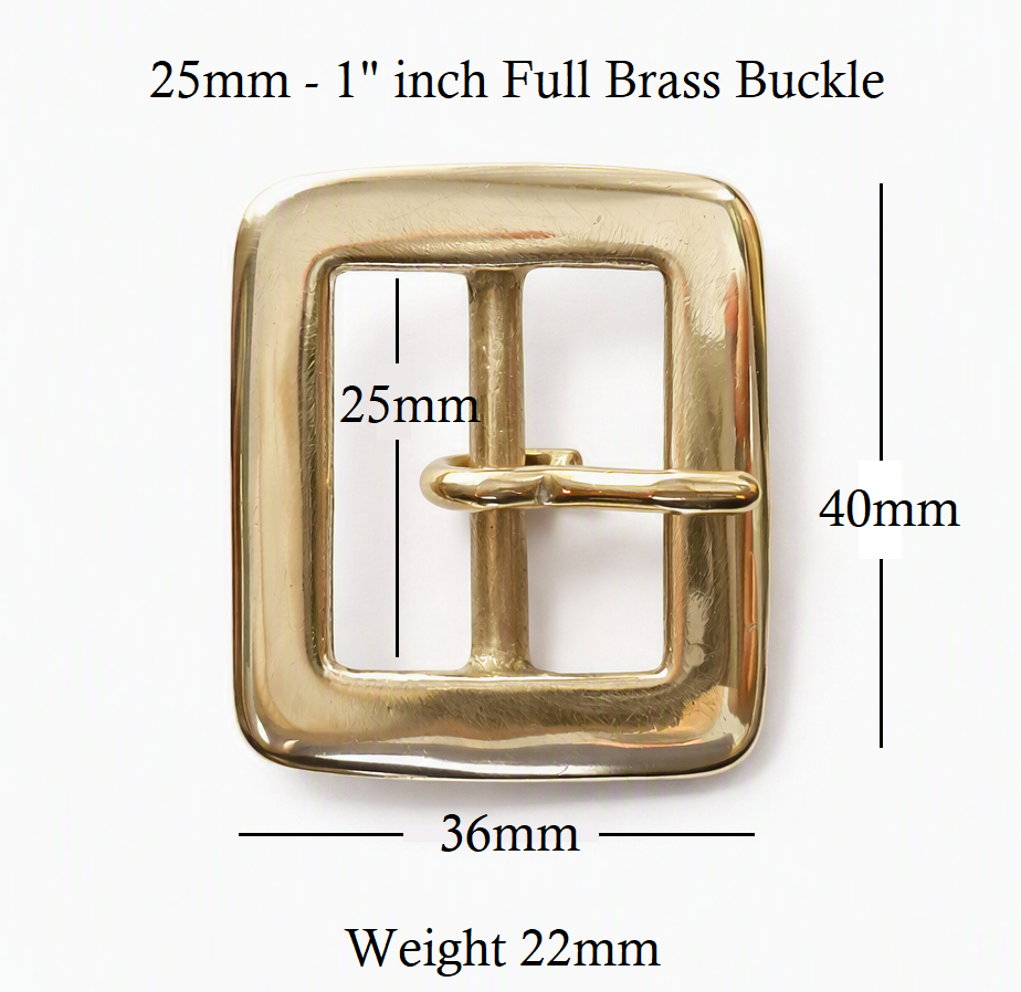 25mm - 1" inch brass full square buckle