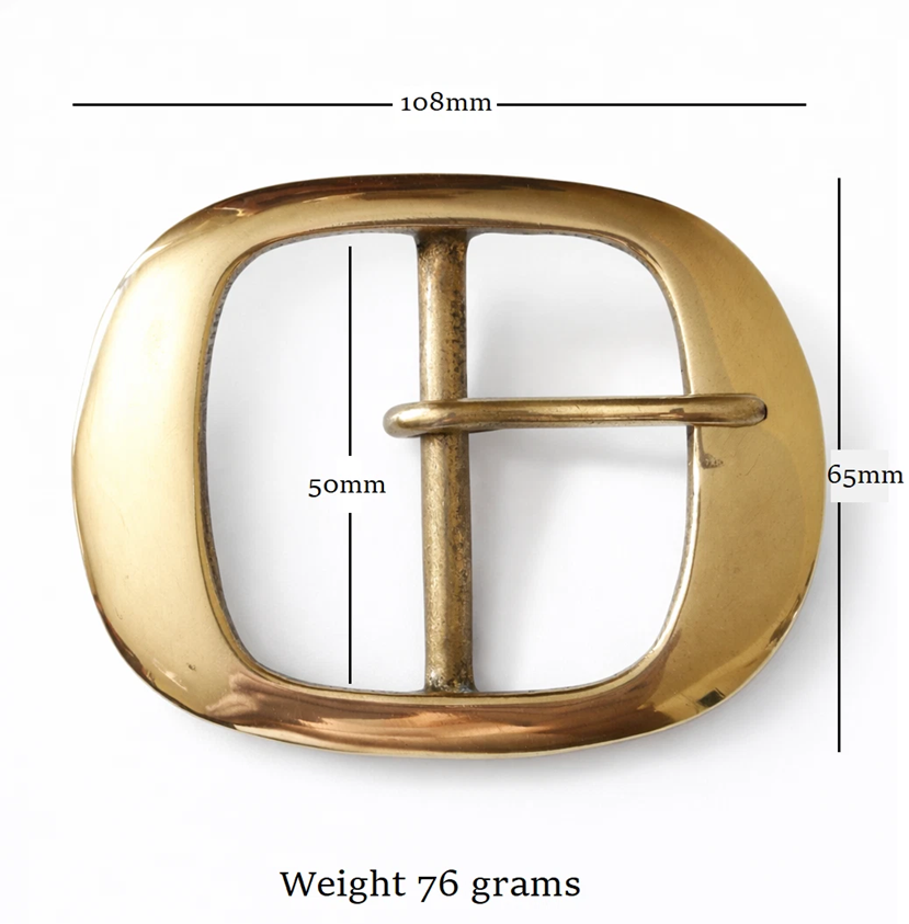  50mm Solid Cast Brass Belt Buckle Oval Full Buckle