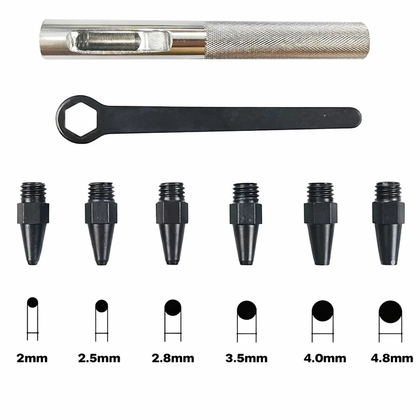 Mini Leather Hole Punch Tool Kit – 6 Sizes Interchangeable Tubes 2mm – 4.8mm