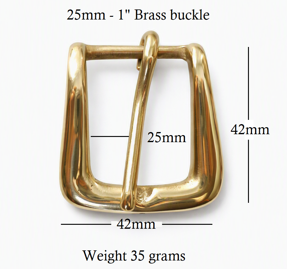25mm - 1" inch brass flared out bottom buckle