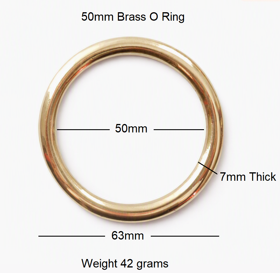 50mm Solid Brass O Rings Round Circle Loops