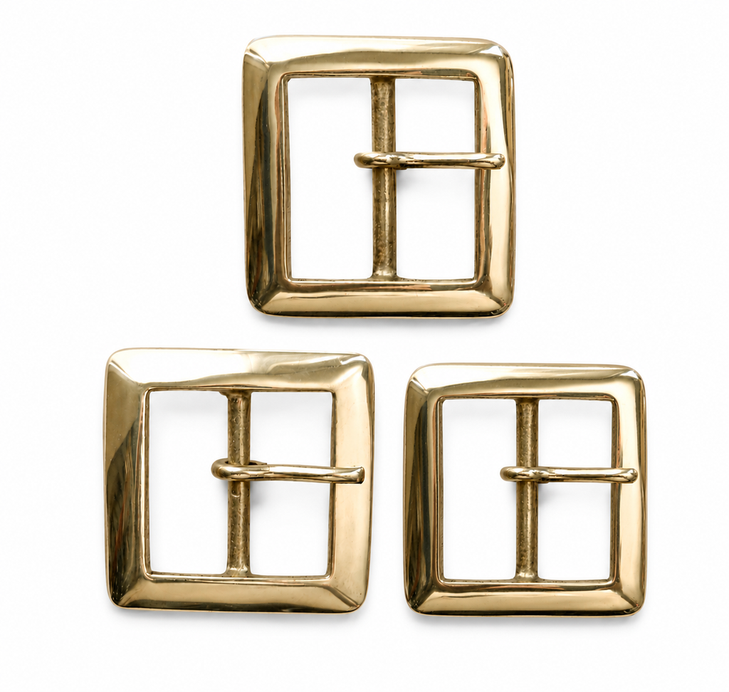 Solid Brass Heavy Square Full Belt Buckle  In 3 Sizes