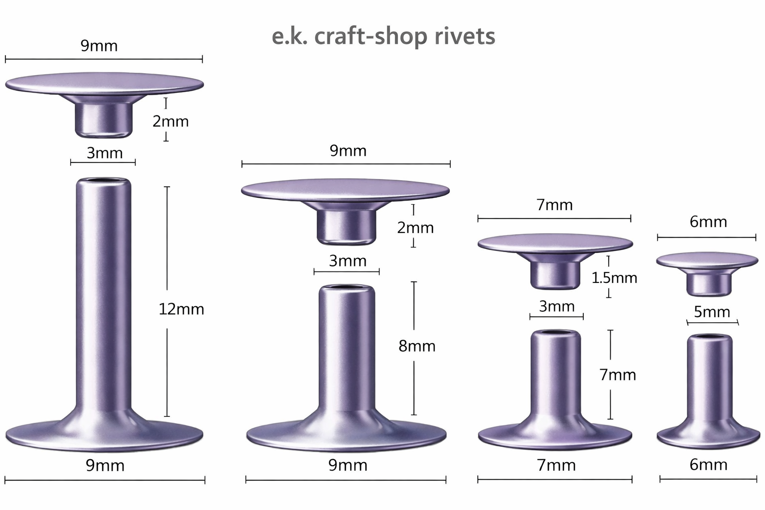 Double Cap Leather Rivets