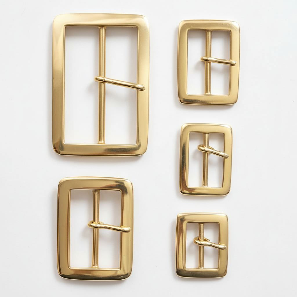 Solid Cast Brass Full Belt Buckle Rectangular 5 Sizes