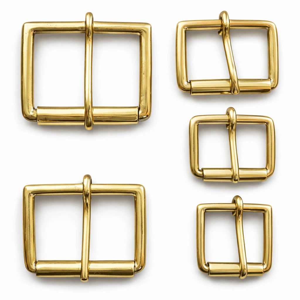Solid Cast Brass Single Roller Napa Buckle 5 Sizes 2" - 1" inch