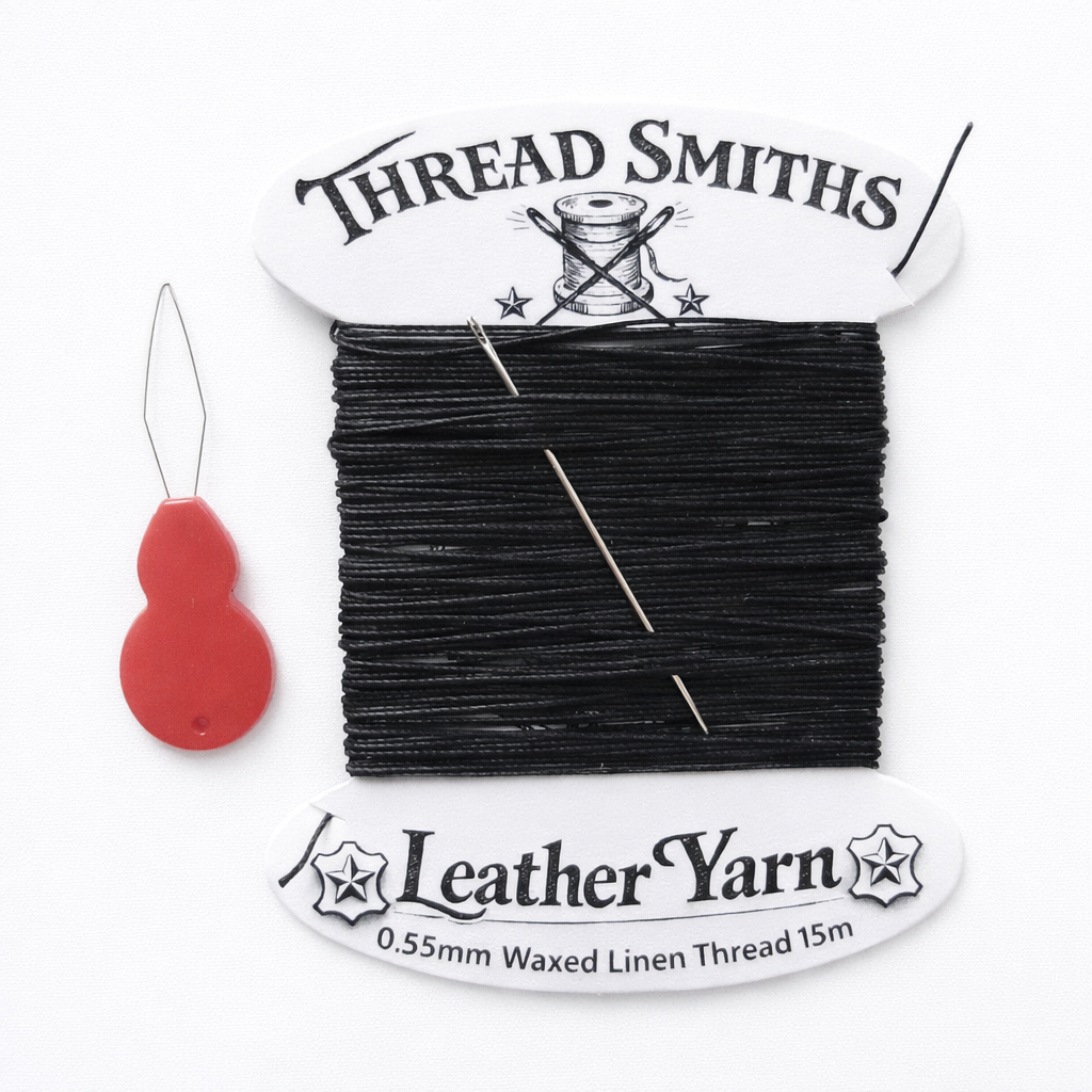 Share
0.55mm Waxed Linen Flax Fine Thread 15m Black