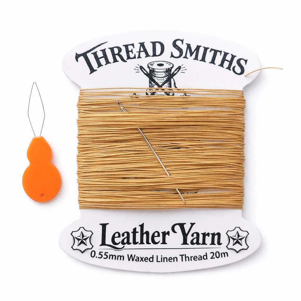 Share
0.55mm Waxed Linen Flax Fine Thread 20m Camel