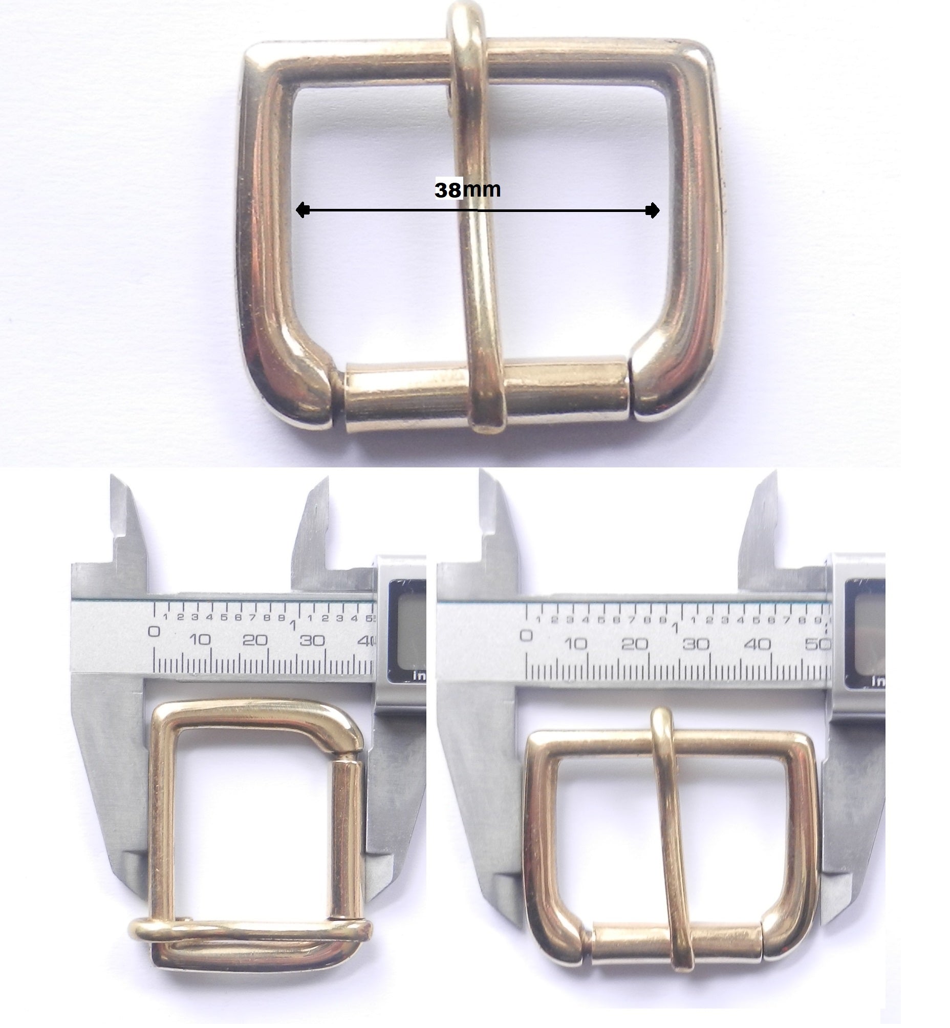 Solid Cast Brass Single Roller Napa Buckle 5 Sizes 2" - 1" inch
